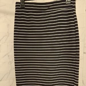 Classic Black and White Striped Skirt